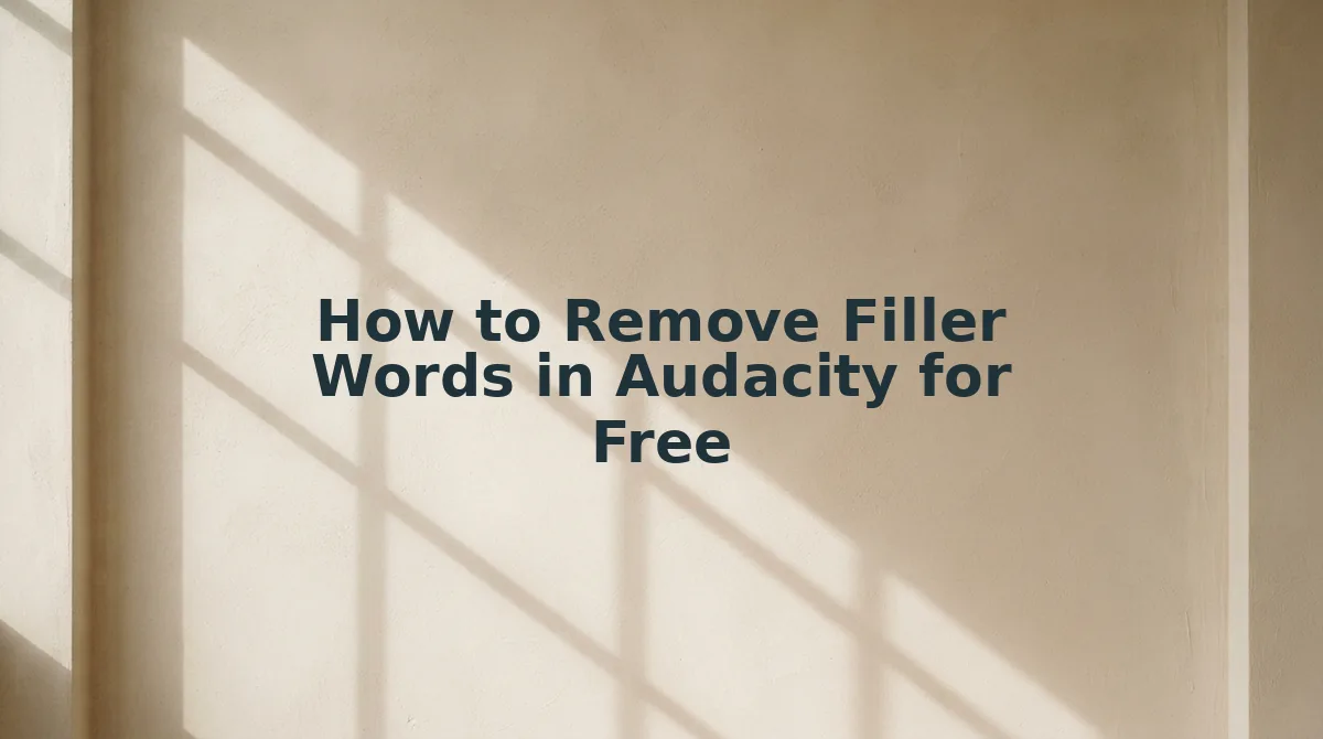 How to Remove Filler Words in Audacity for Free
