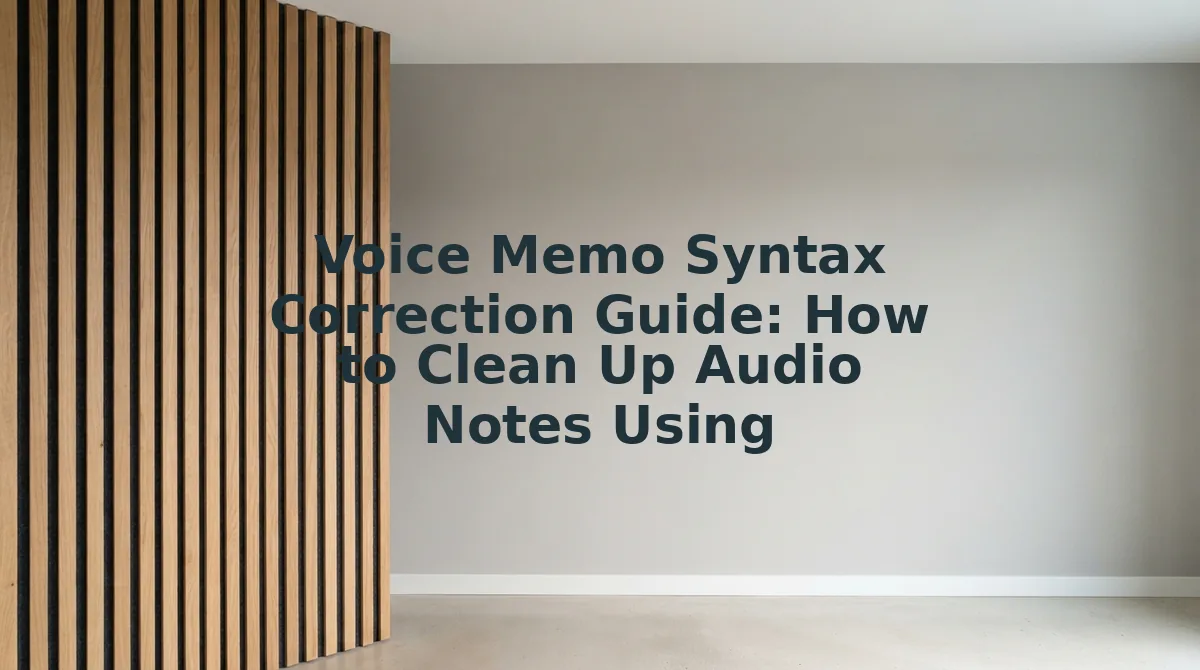 Voice Memo Syntax Correction Guide: How to Clean Up Audio Notes Using AI in Three Steps