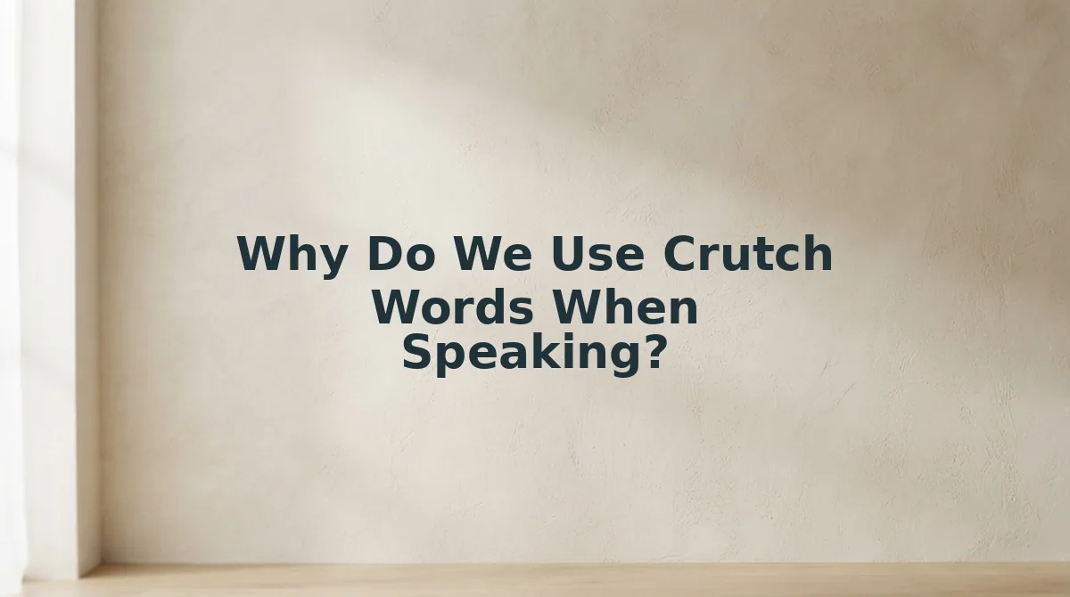 Why Do We Use Crutch Words When Speaking?