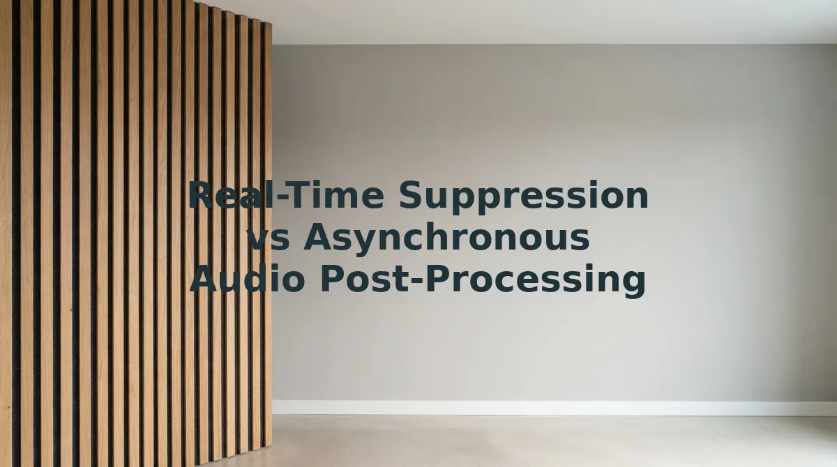 Real-Time Suppression vs Asynchronous Audio Post-Processing