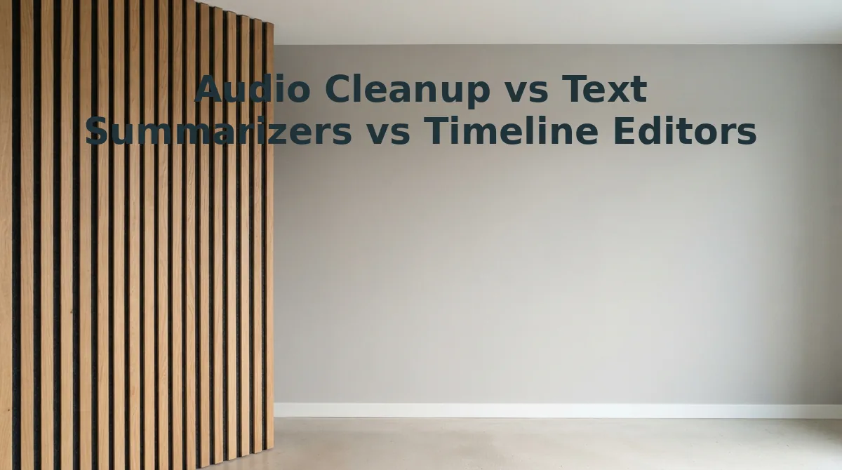 Audio Cleanup vs Text Summarizers vs Timeline Editors