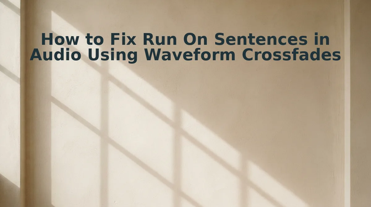 How to Fix Run On Sentences in Audio Using Waveform Crossfades