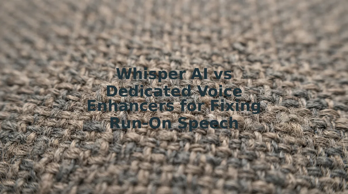 Whisper AI vs Dedicated Voice Enhancers for Fixing Run-On Speech