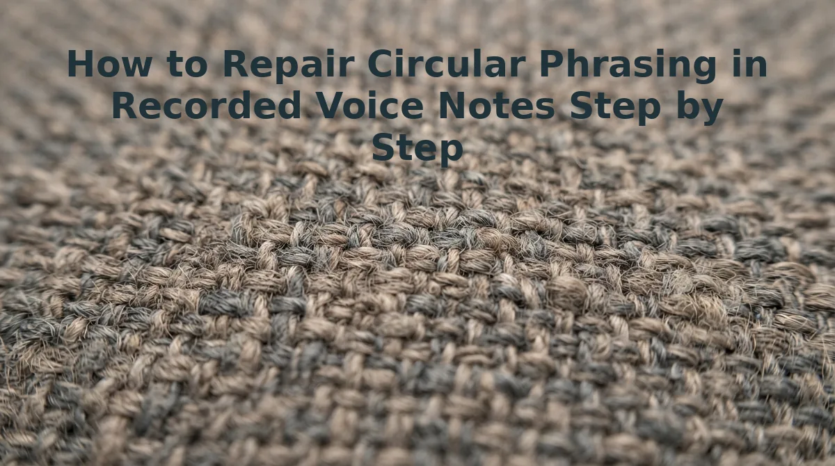How to Repair Circular Phrasing in Recorded Voice Notes Step by Step