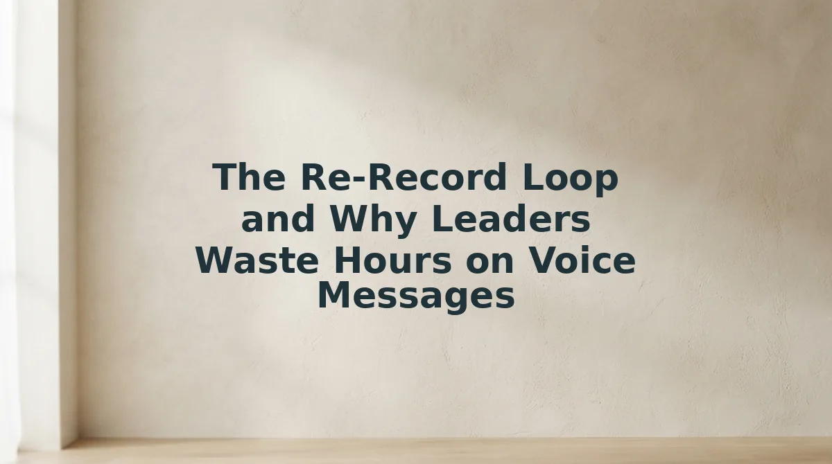 The Re-Record Loop and Why Leaders Waste Hours on Voice Messages