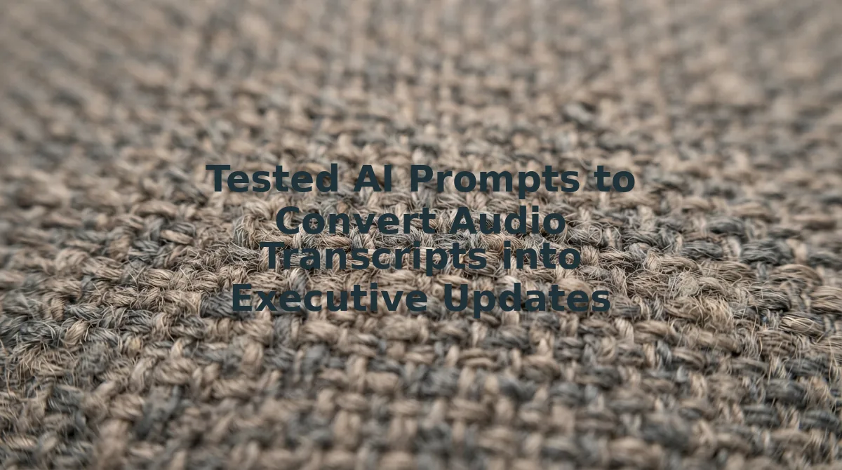 Tested AI Prompts to Convert Audio Transcripts into Executive Updates
