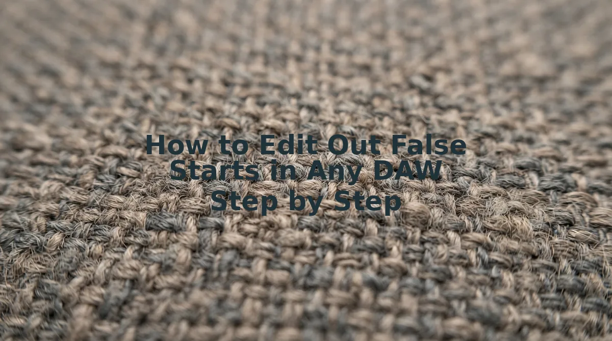 How to Edit Out False Starts in Any DAW Step by Step