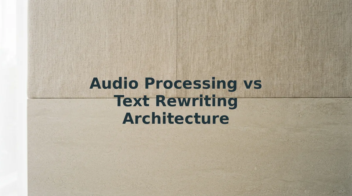 Audio Processing vs Text Rewriting Architecture