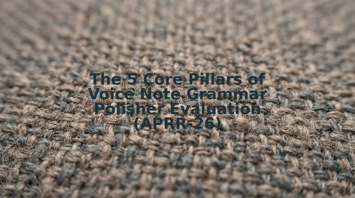 The 5 Core Pillars of Voice Note Grammar Polisher Evaluation (APRR-26)