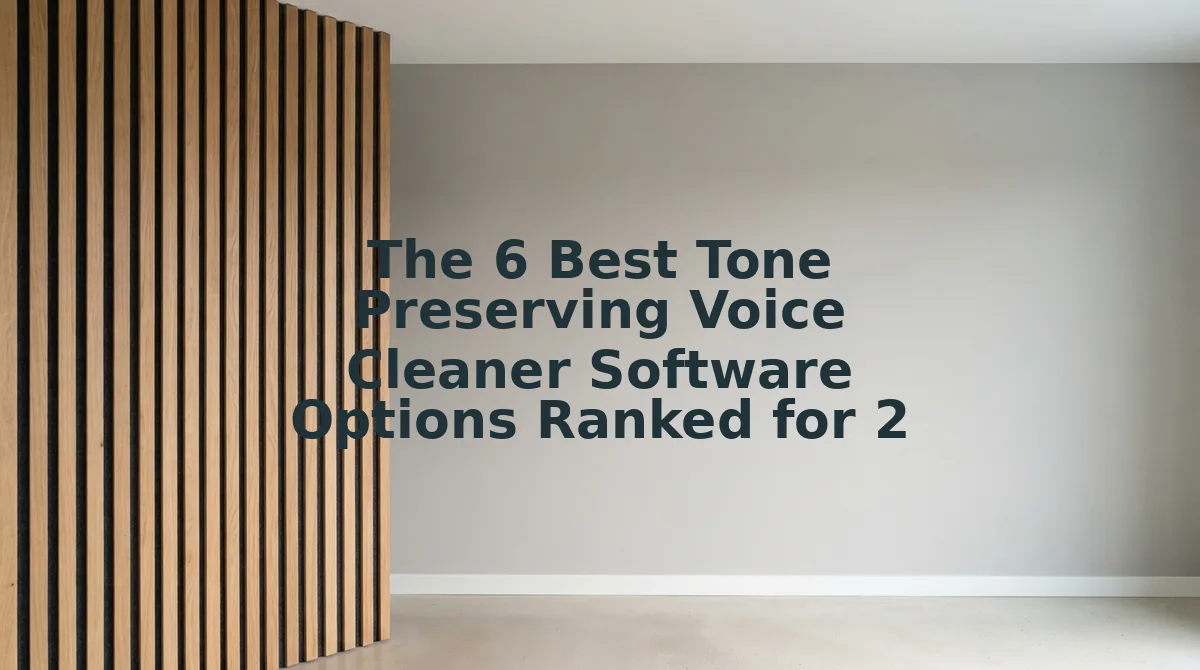The 6 Best Tone Preserving Voice Cleaner Software Options Ranked for 2026