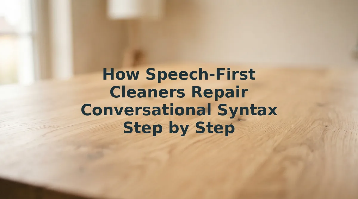 How Speech-First Cleaners Repair Conversational Syntax Step by Step