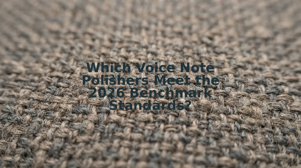 Which Voice Note Polishers Meet the 2026 Benchmark Standards?