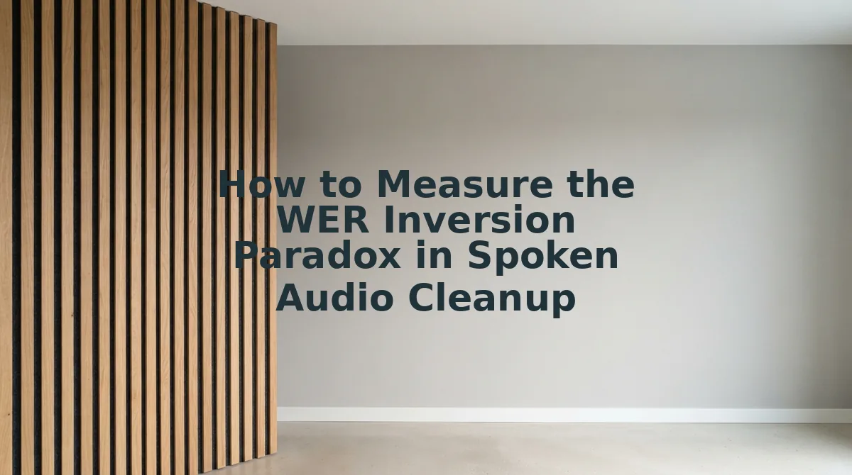 How to Measure the WER Inversion Paradox in Spoken Audio Cleanup