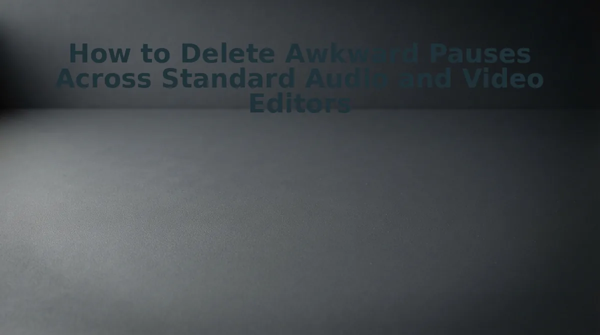 How to Delete Awkward Pauses Across Standard Audio and Video Editors