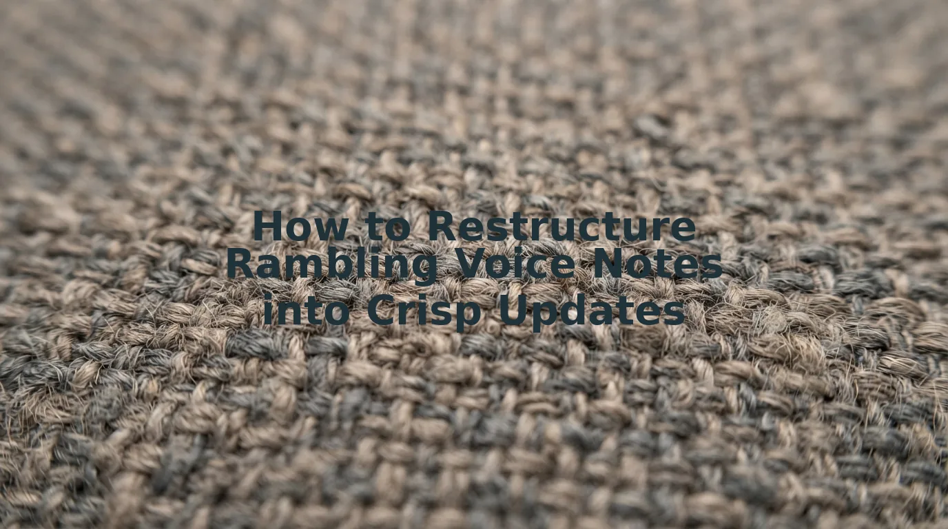 How to Restructure Rambling Voice Notes into Crisp Updates