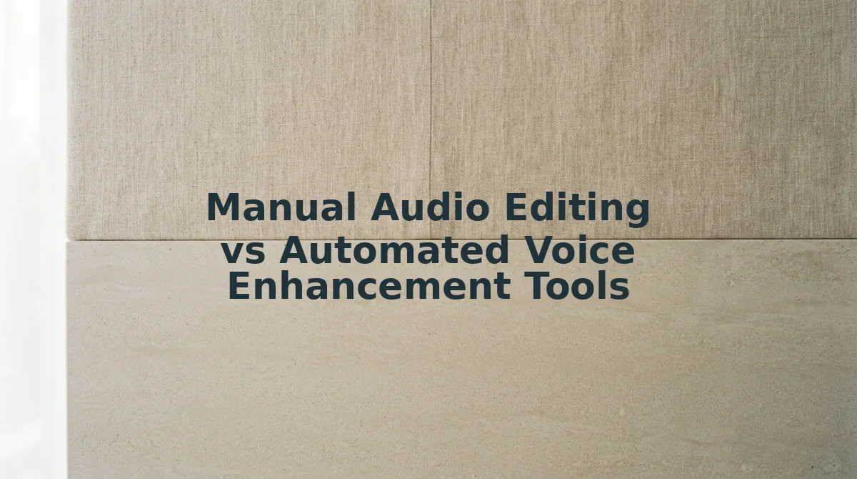 Manual Audio Editing vs Automated Voice Enhancement Tools