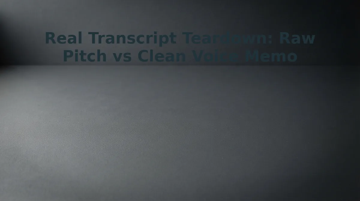 Real Transcript Teardown: Raw Pitch vs Clean Voice Memo