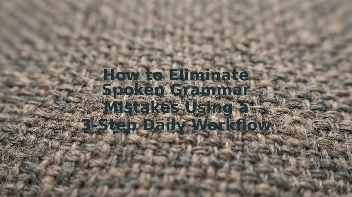 How to Eliminate Spoken Grammar Mistakes Using a 3-Step Daily Workflow