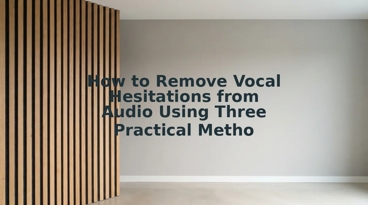 How to Remove Vocal Hesitations from Audio Using Three Practical Methods