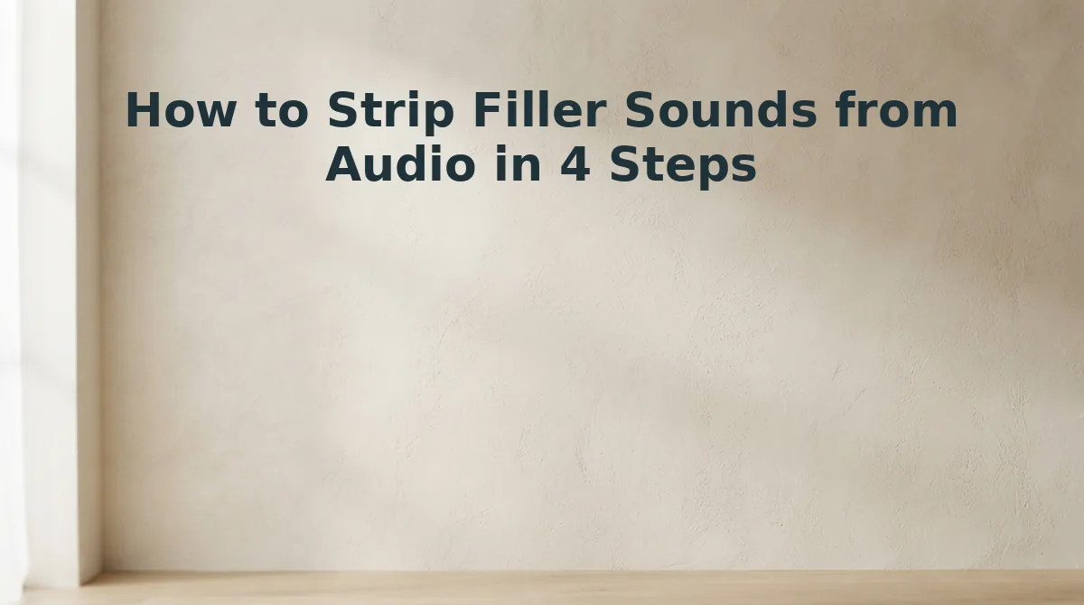 How to Strip Filler Sounds from Audio in 4 Steps
