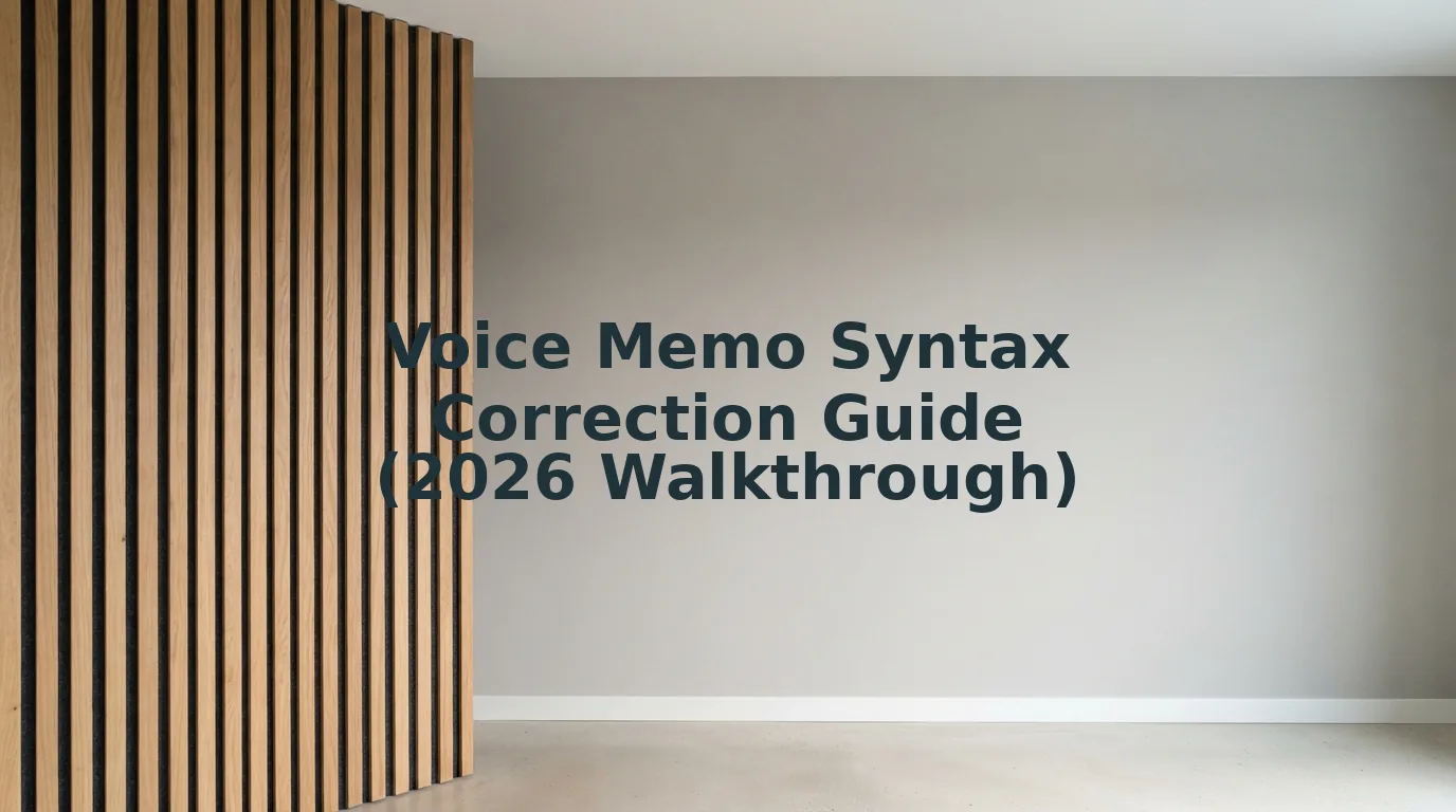 Voice Memo Syntax Correction Guide for Flawless Audio Notes