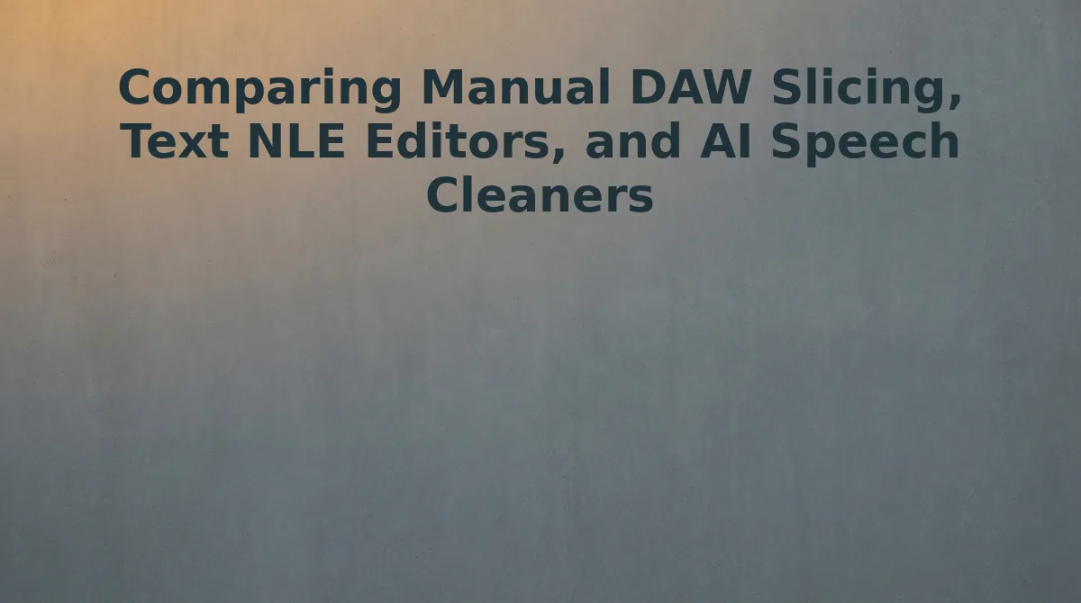 Comparing Manual DAW Slicing, Text NLE Editors, and AI Speech Cleaners