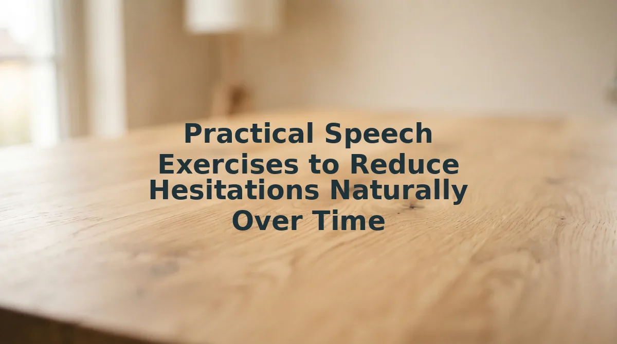 Practical Speech Exercises to Reduce Hesitations Naturally Over Time