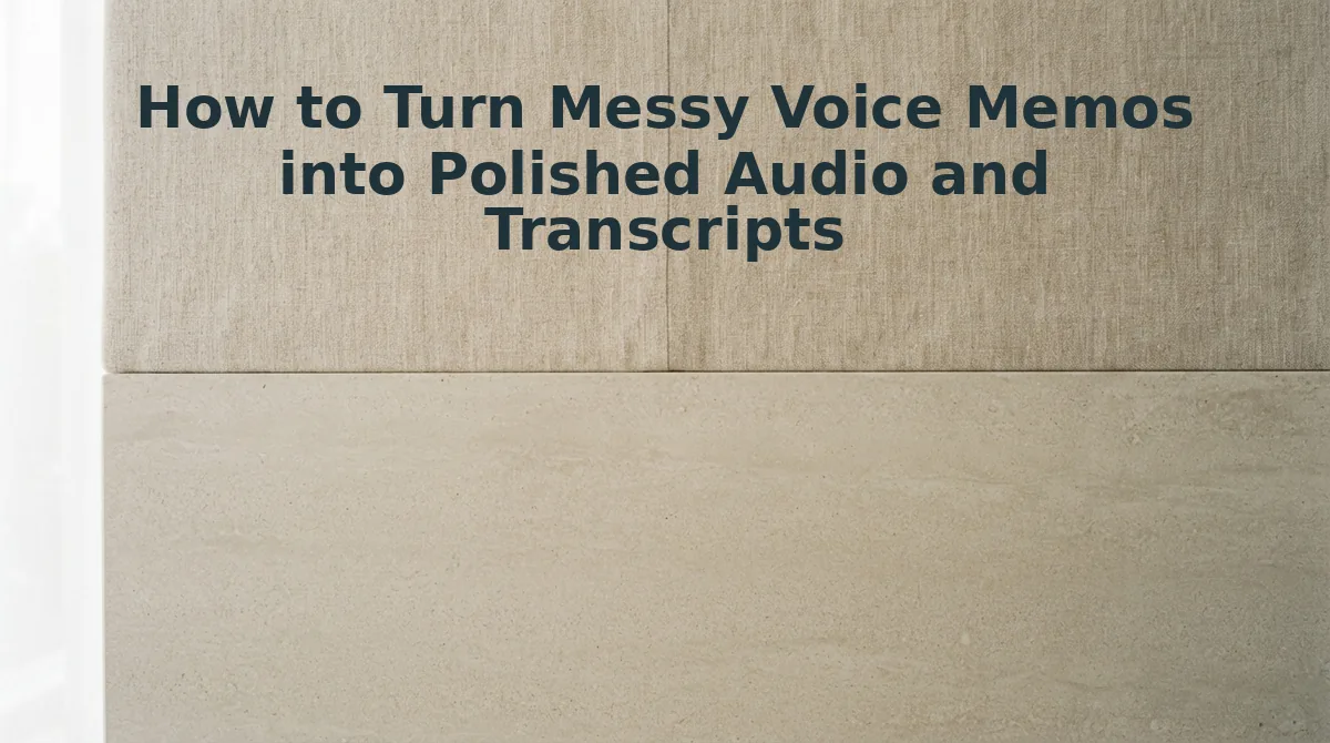 How to Turn Messy Voice Memos into Polished Audio and Transcripts