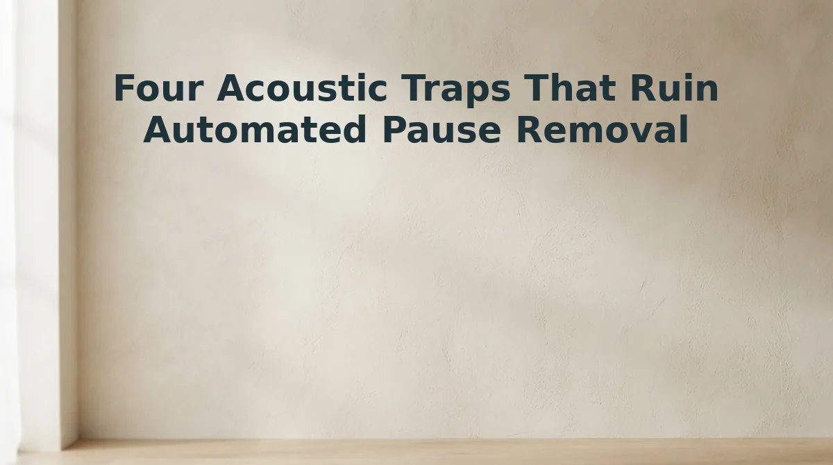 Four Acoustic Traps That Ruin Automated Pause Removal