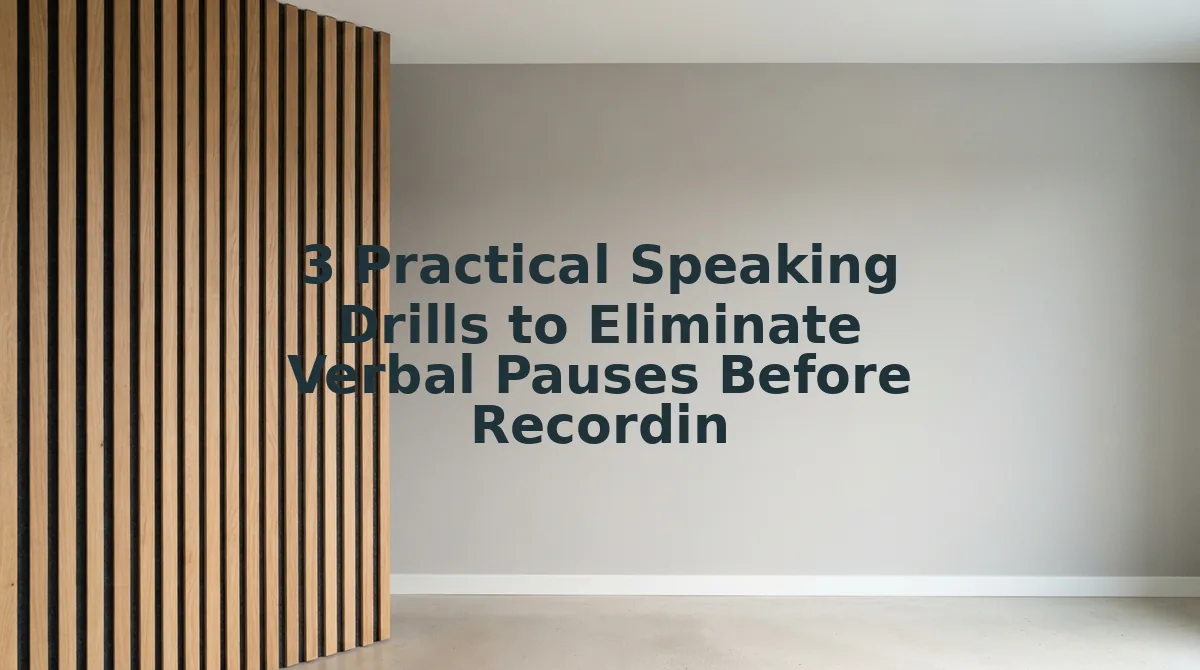 3 Practical Speaking Drills to Eliminate Verbal Pauses Before Recording