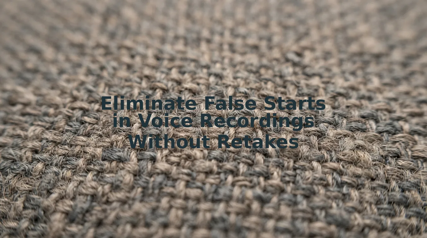 Eliminate False Starts in Voice Recordings Without Retakes