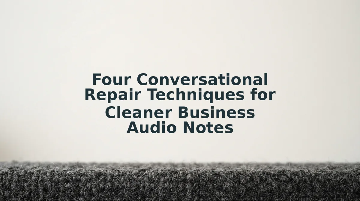 Four Conversational Repair Techniques for Cleaner Business Audio Notes
