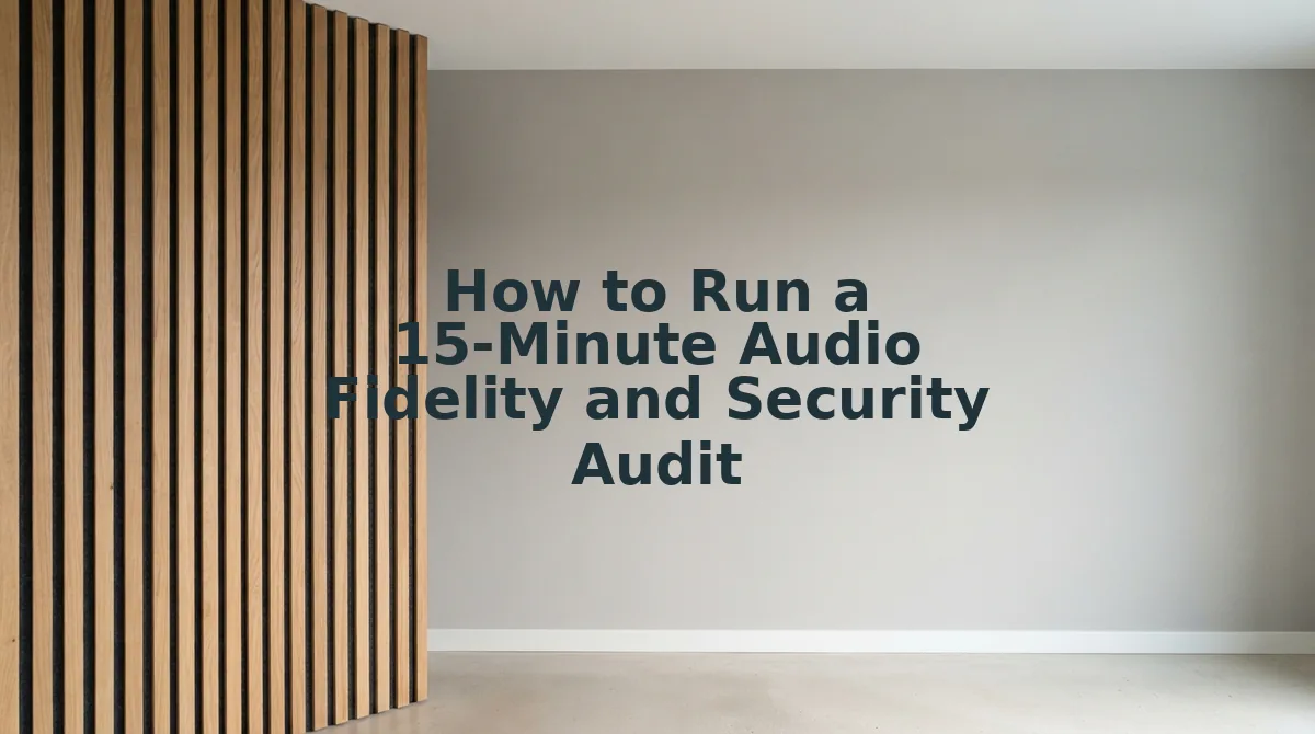How to Run a 15-Minute Audio Fidelity and Security Audit