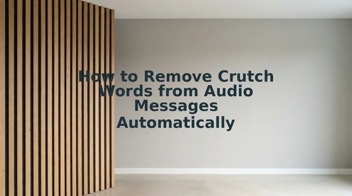How to Remove Crutch Words from Audio Messages Automatically