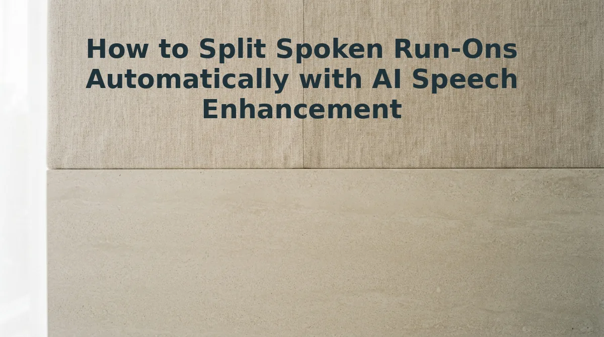 How to Split Spoken Run-Ons Automatically with AI Speech Enhancement