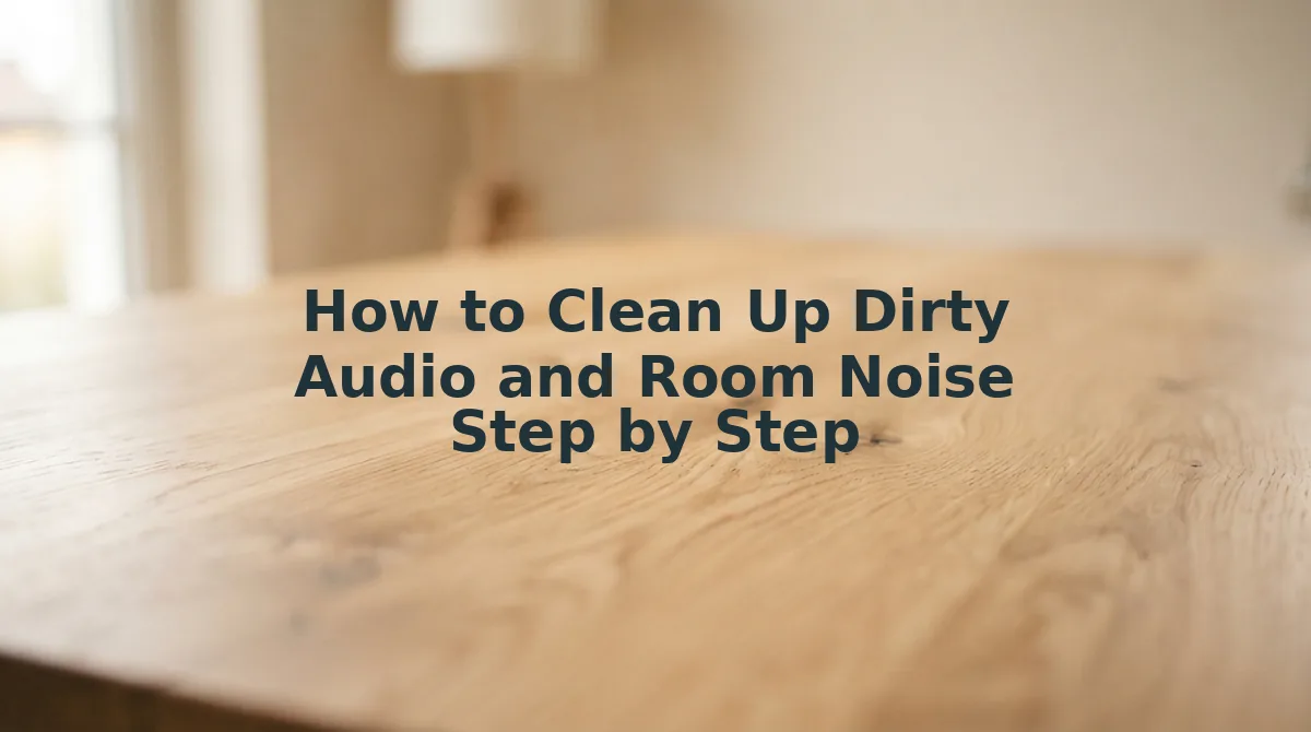 How to Clean Up Dirty Audio and Room Noise Step by Step
