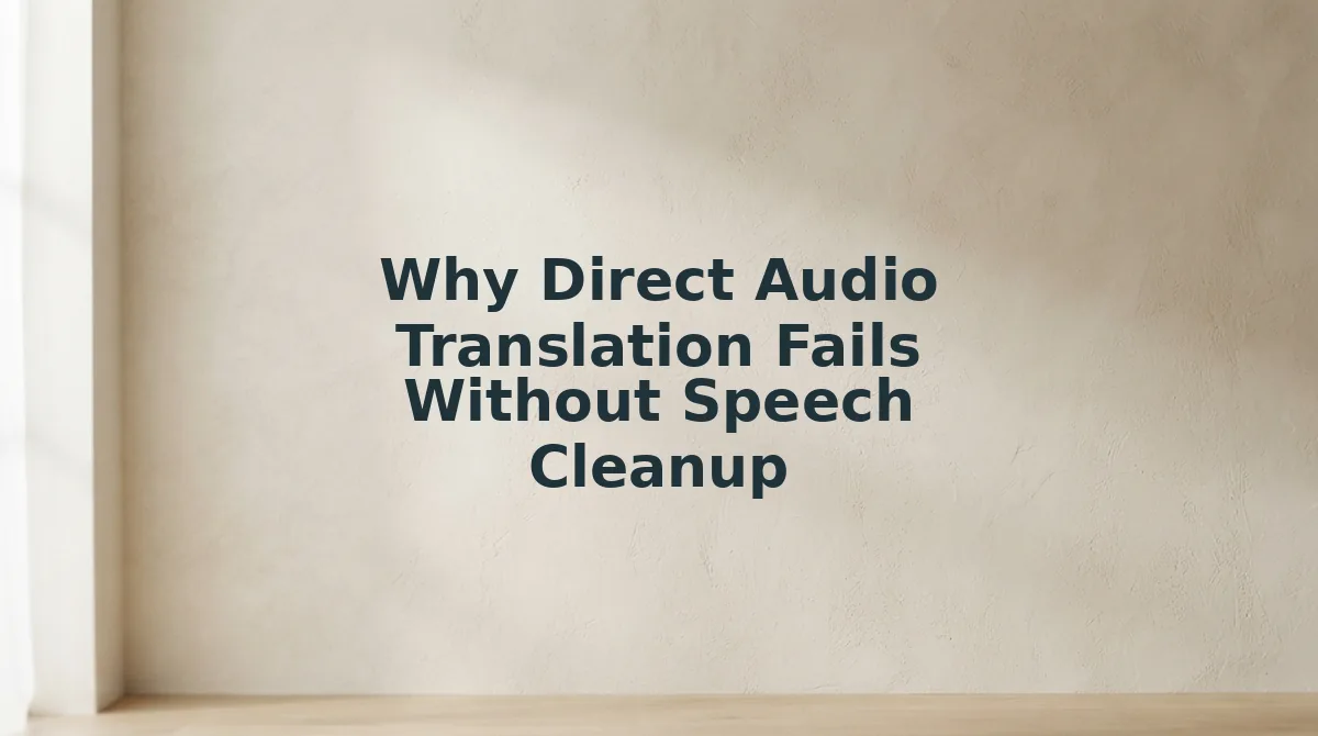 Why Direct Audio Translation Fails Without Speech Cleanup