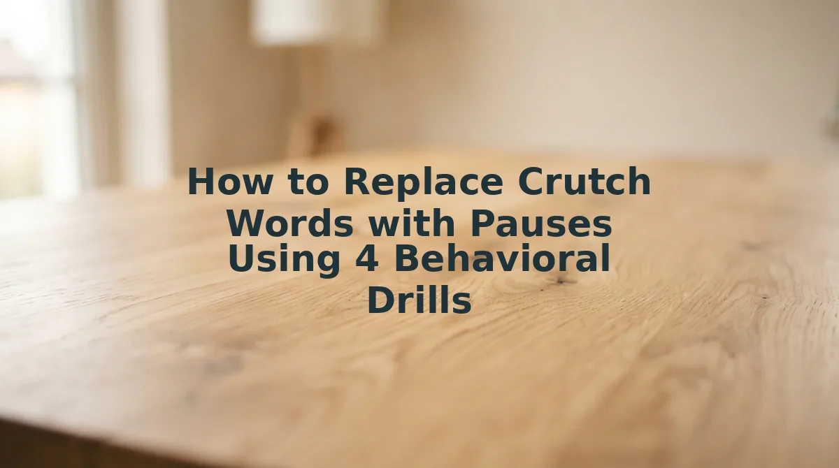 How to Replace Crutch Words with Pauses Using 4 Behavioral Drills