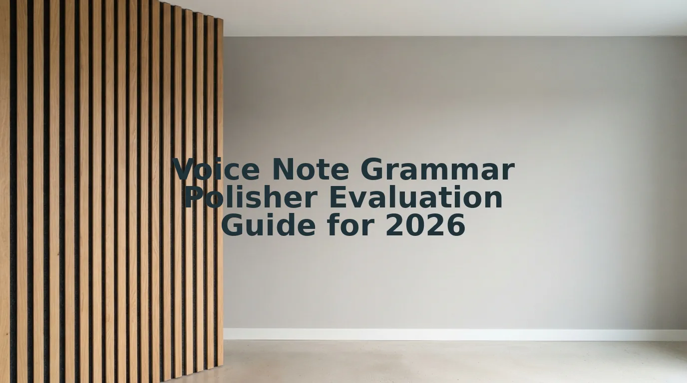 Voice Note Grammar Polisher Evaluation Criteria in 2026