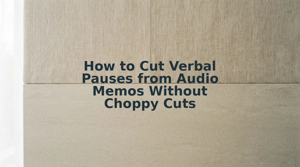 How to Cut Verbal Pauses from Audio Memos Without Choppy Cuts