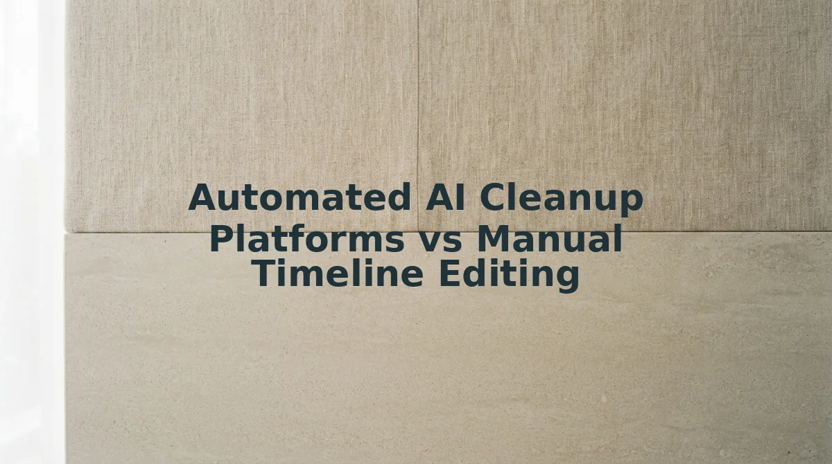 Automated AI Cleanup Platforms vs Manual Timeline Editing
