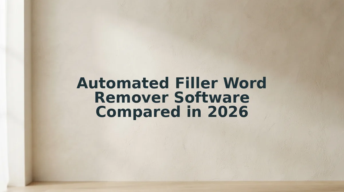 Automated Filler Word Remover Software Compared in 2026