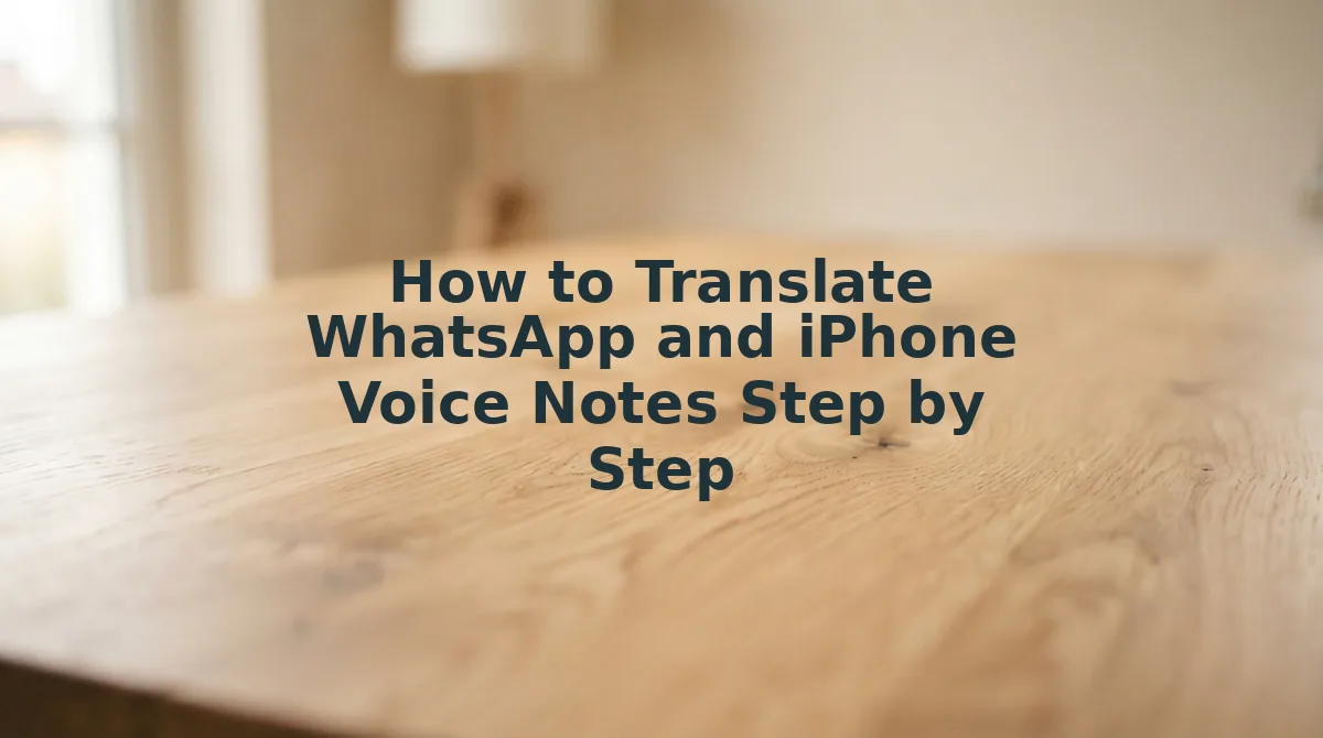 How to Translate WhatsApp and iPhone Voice Notes Step by Step