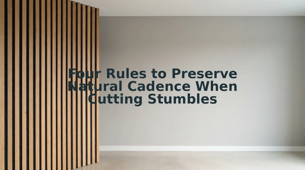 Four Rules to Preserve Natural Cadence When Cutting Stumbles