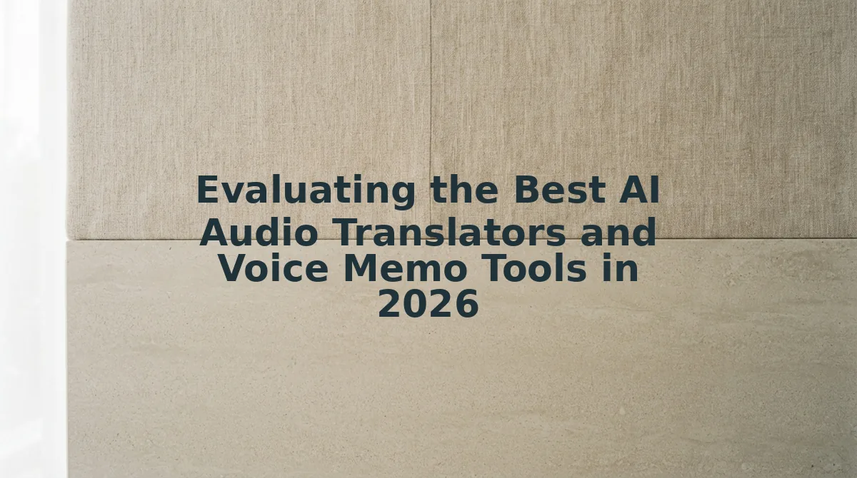 Evaluating the Best AI Audio Translators and Voice Memo Tools in 2026