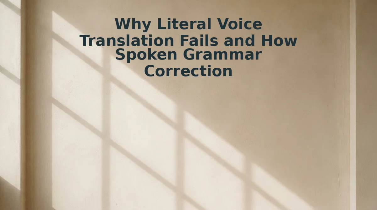 Why Literal Voice Translation Fails and How Spoken Grammar Correction Fixes It