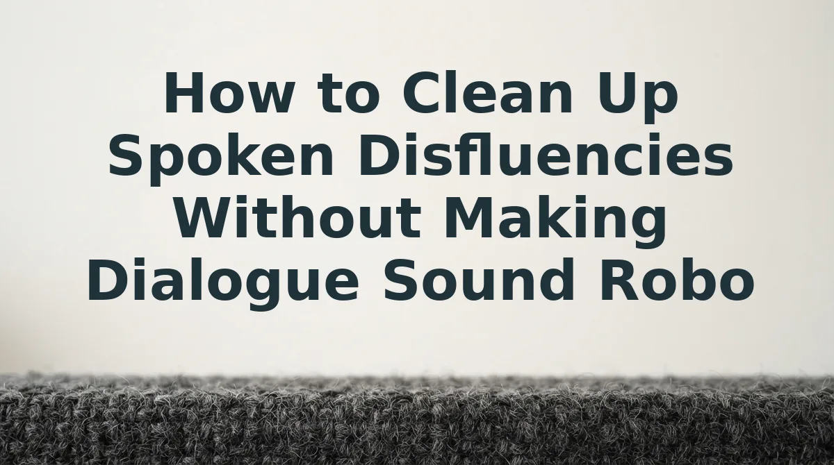 How to Clean Up Spoken Disfluencies Without Making Dialogue Sound Robotic
