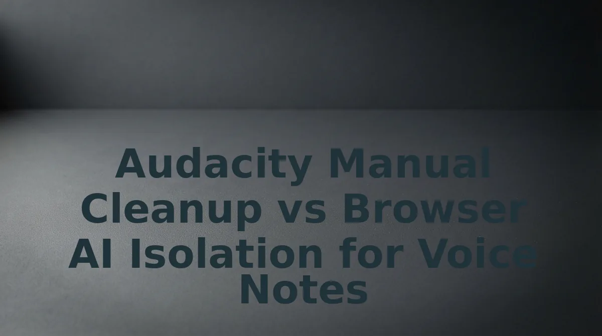 Audacity Manual Cleanup vs Browser AI Isolation for Voice Notes