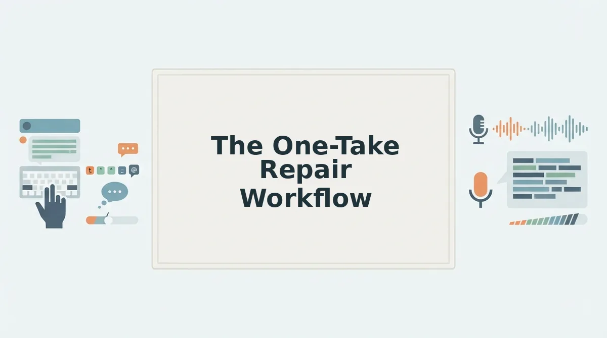 The One-Take Repair Workflow