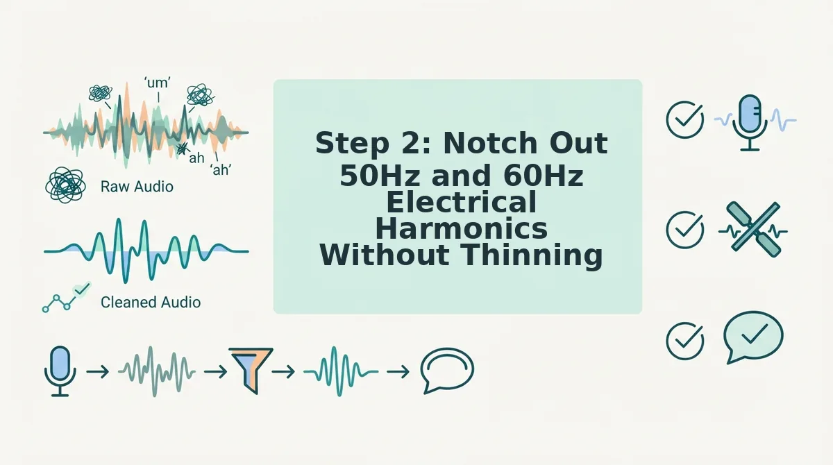 Step 2: Notch Out 50Hz and 60Hz Electrical Harmonics Without Thinning Voice Warmth